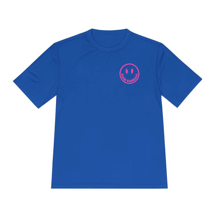 Rake Smile Dry Fit Tee - Rake Baseball Company - RAKE BASEBALL | BASEBALL T-SHIRT | BASEBALL CLOTHING | GOOD VIBES ONLY