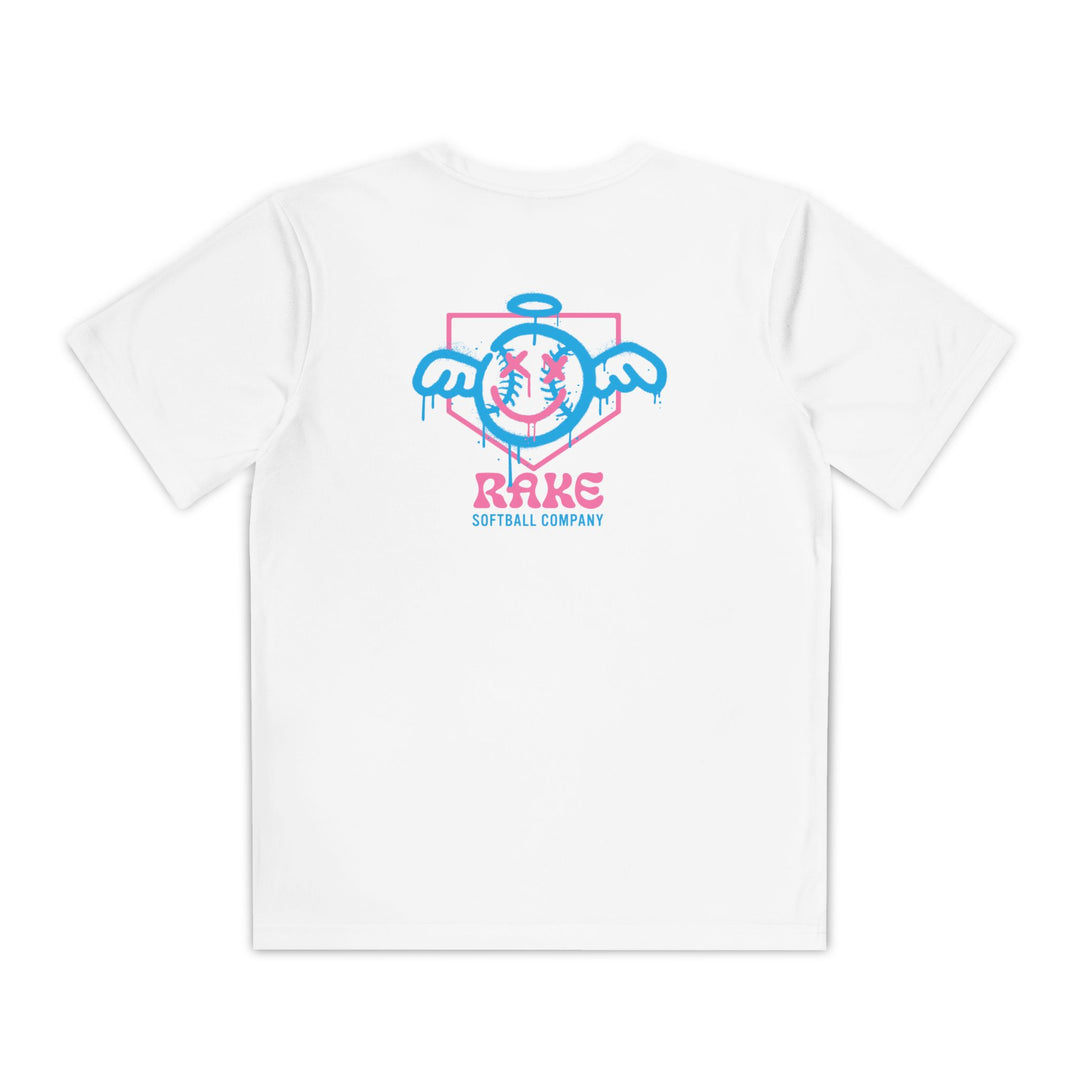Kids She Angel Drip Softball Dry Fit Tee - Rake Baseball Company - RAKE BASEBALL | BASEBALL T-SHIRT | BASEBALL CLOTHING | GOOD VIBES ONLY