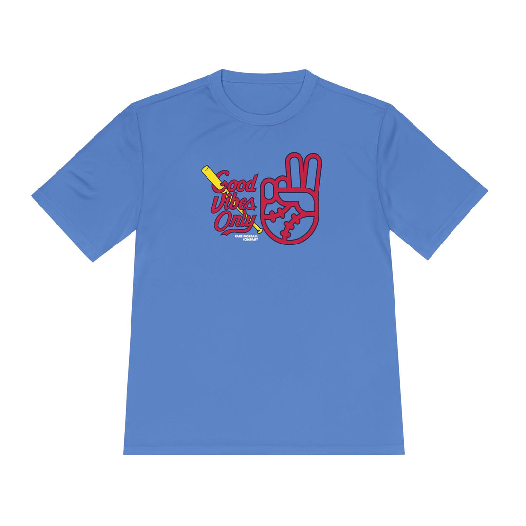 St. Louis Inspired GVO Dry Fit Tee - Rake Baseball Company - RAKE BASEBALL | BASEBALL T-SHIRT | BASEBALL CLOTHING | GOOD VIBES ONLY