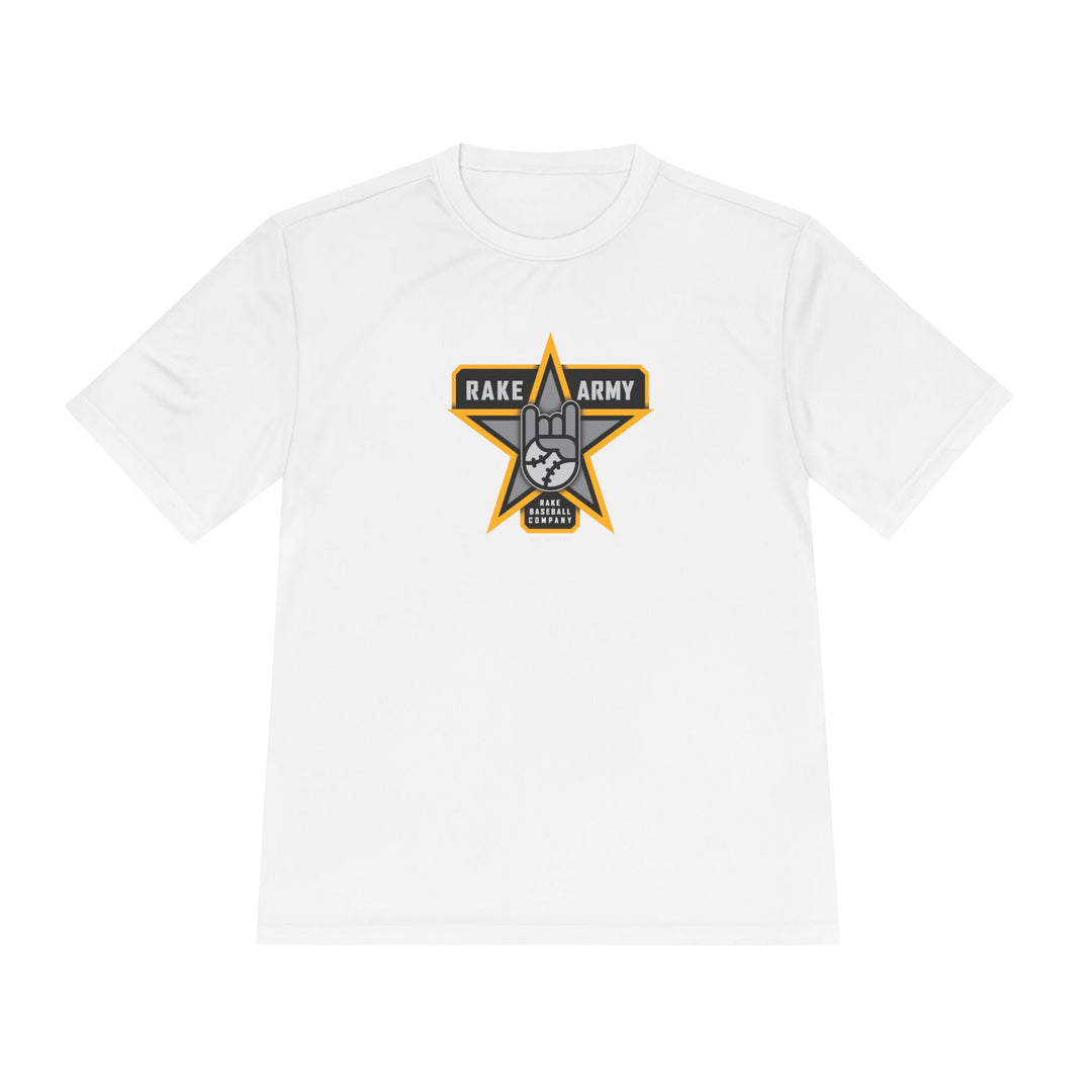Rake Army Dry Fit Tee - Rake Baseball Company - RAKE BASEBALL | BASEBALL T-SHIRT | BASEBALL CLOTHING | GOOD VIBES ONLY