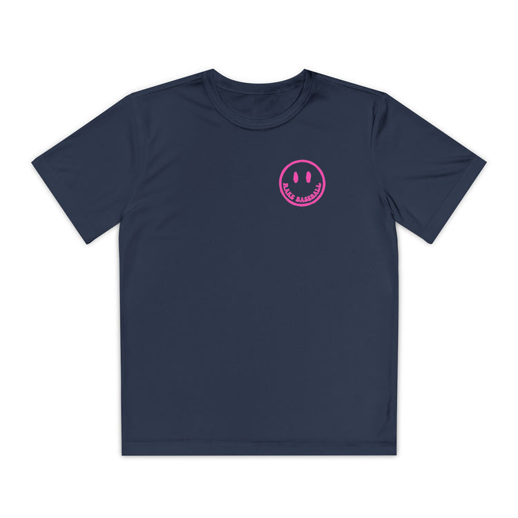Kids Rake Smile Dry Fit Tee - Rake Baseball Company - RAKE BASEBALL | BASEBALL T-SHIRT | BASEBALL CLOTHING | GOOD VIBES ONLY