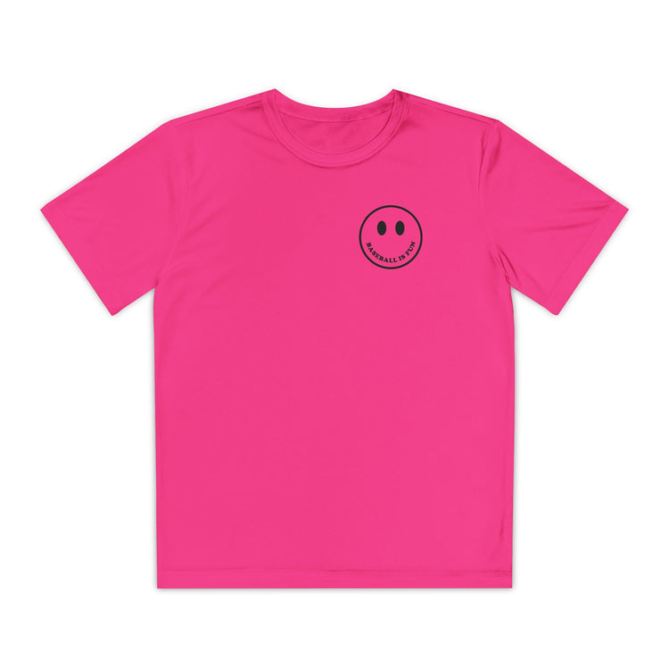 Kids Baseball Is Fun Dry Fit Tee - Rake Baseball Company - RAKE BASEBALL | BASEBALL T-SHIRT | BASEBALL CLOTHING | GOOD VIBES ONLY