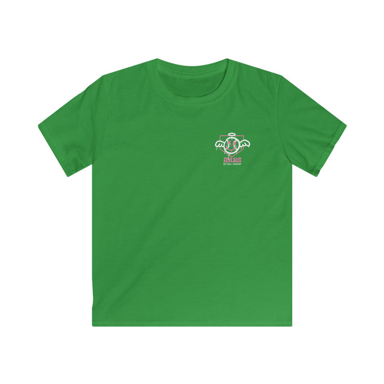 Kids She Angel Drip Softball Tee - Rake Baseball Company - RAKE BASEBALL | BASEBALL T-SHIRT | BASEBALL CLOTHING | GOOD VIBES ONLY