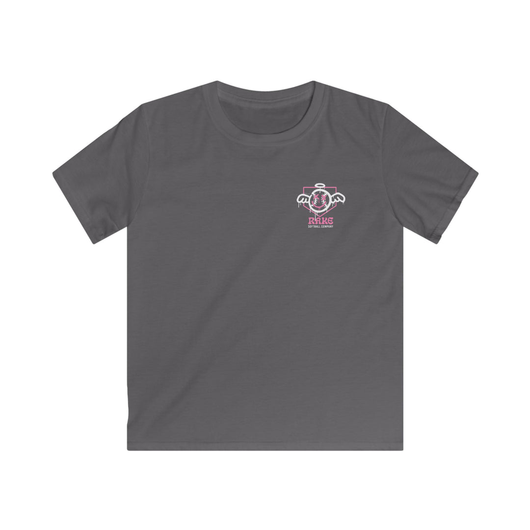 Kids She Angel Drip Softball Tee - Rake Baseball Company - RAKE BASEBALL | BASEBALL T-SHIRT | BASEBALL CLOTHING | GOOD VIBES ONLY