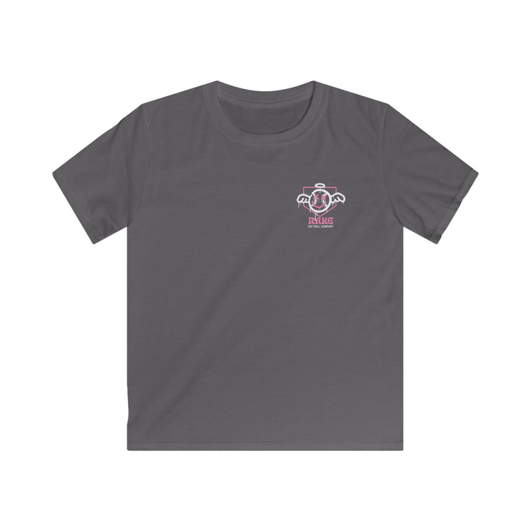 Kids She Angel Drip Softball Tee - Rake Baseball Company - RAKE BASEBALL | BASEBALL T-SHIRT | BASEBALL CLOTHING | GOOD VIBES ONLY