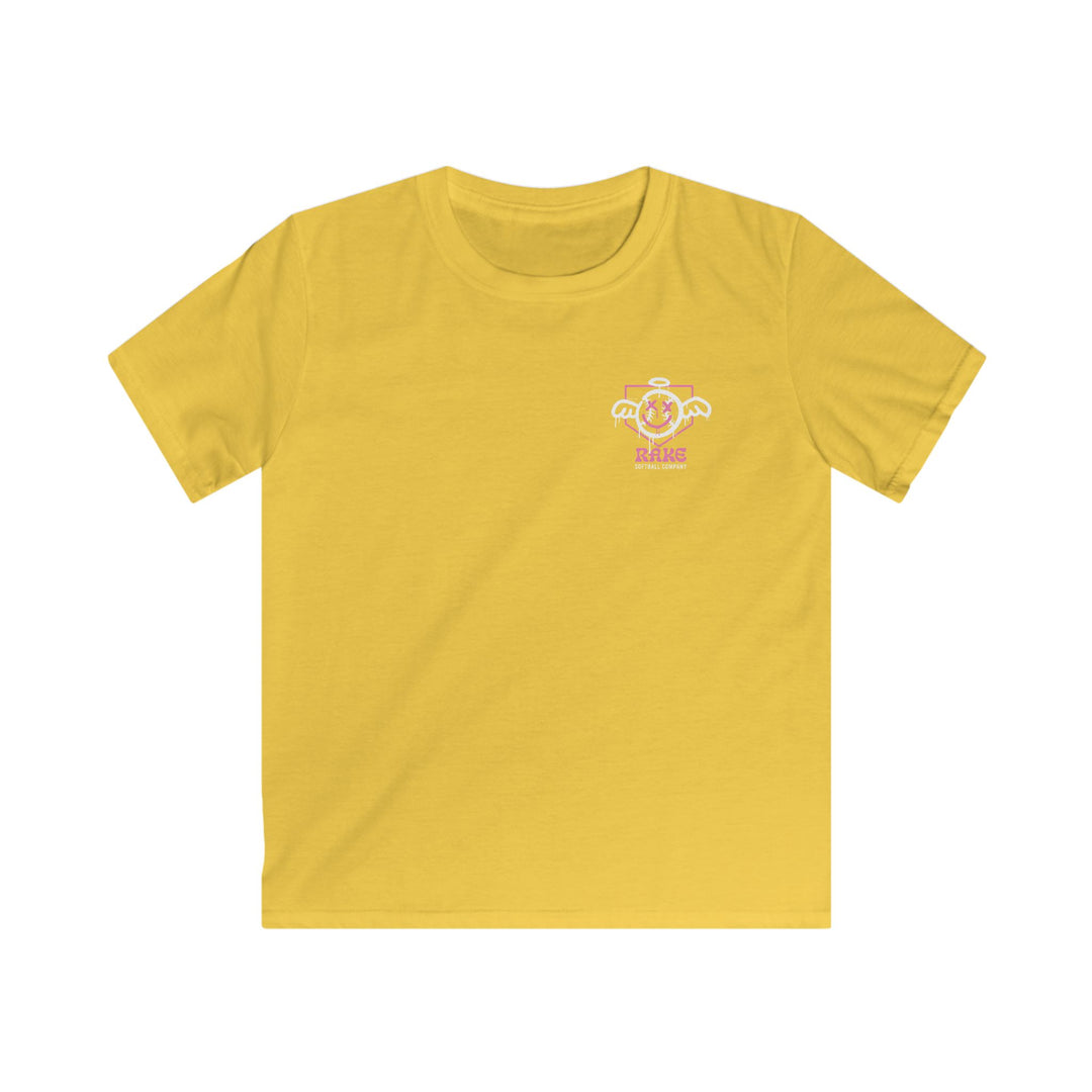 Kids She Angel Drip Softball Tee - Rake Baseball Company - RAKE BASEBALL | BASEBALL T-SHIRT | BASEBALL CLOTHING | GOOD VIBES ONLY