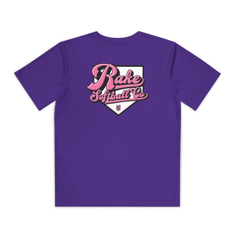 Kids Rake Softball Co. Dry Fit Tee - Rake Baseball Company - RAKE BASEBALL | BASEBALL T-SHIRT | BASEBALL CLOTHING | GOOD VIBES ONLY
