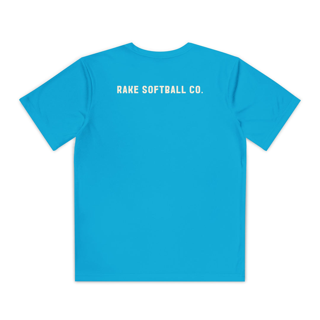 Kids Built To Rake Softball Dry Fit Tee - Rake Baseball Company - RAKE BASEBALL | BASEBALL T-SHIRT | BASEBALL CLOTHING | GOOD VIBES ONLY