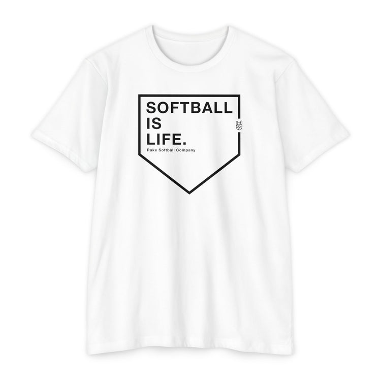 Softball Is Life Tee - Rake Baseball Company - RAKE BASEBALL | BASEBALL T-SHIRT | BASEBALL CLOTHING | GOOD VIBES ONLY