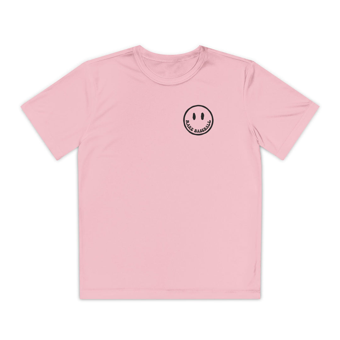 Kids Rake Smile Dry Fit Tee - Rake Baseball Company - RAKE BASEBALL | BASEBALL T-SHIRT | BASEBALL CLOTHING | GOOD VIBES ONLY