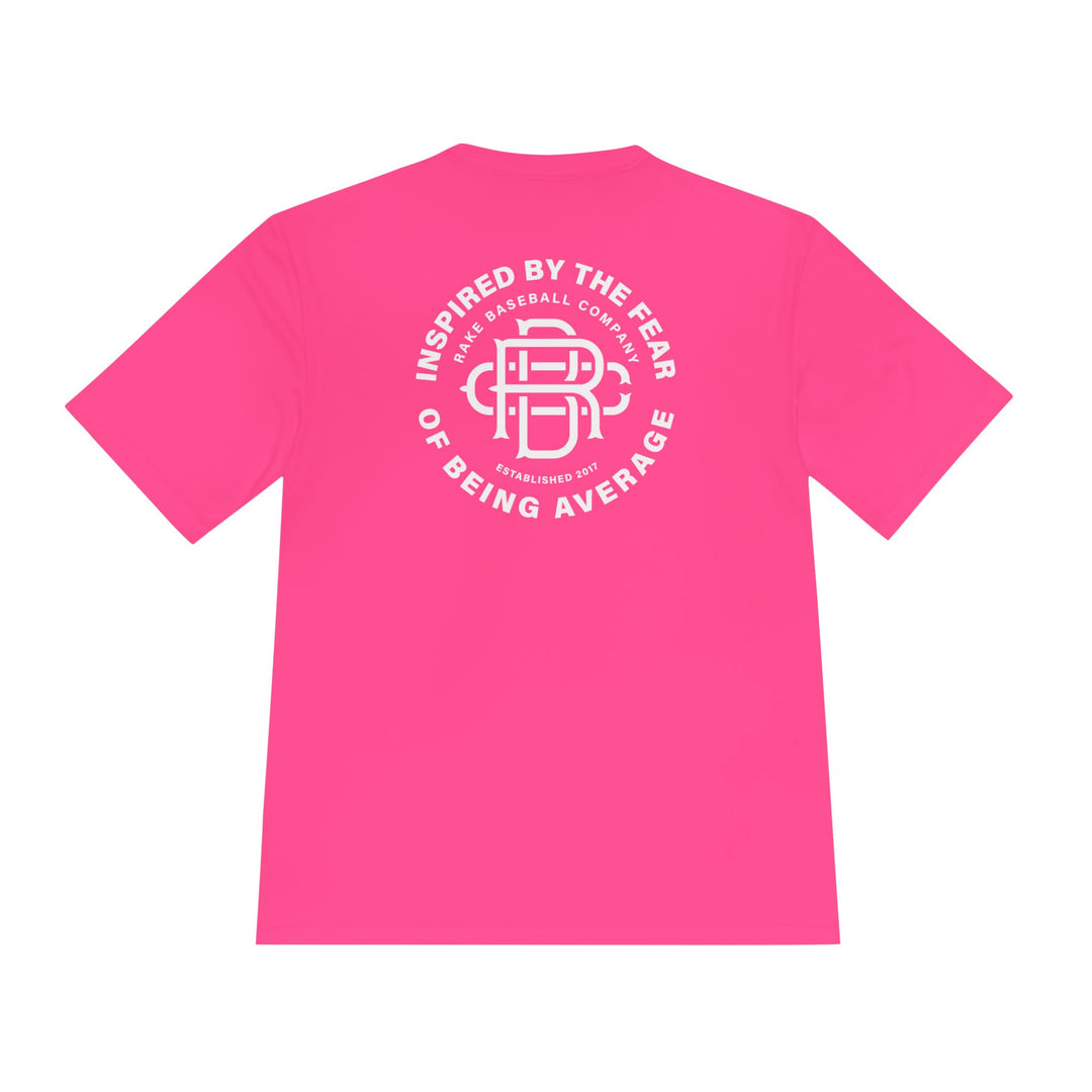 Fear of Being Average Dry Fit Tee - Rake Baseball Company - RAKE BASEBALL | BASEBALL T-SHIRT | BASEBALL CLOTHING | GOOD VIBES ONLY