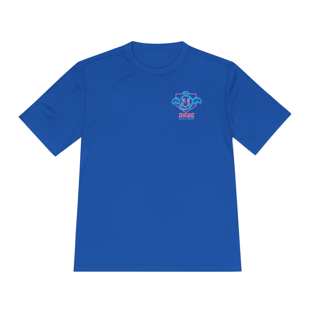 She Angel Drip Softball Dry Fit Tee - Rake Baseball Company - RAKE BASEBALL | BASEBALL T-SHIRT | BASEBALL CLOTHING | GOOD VIBES ONLY