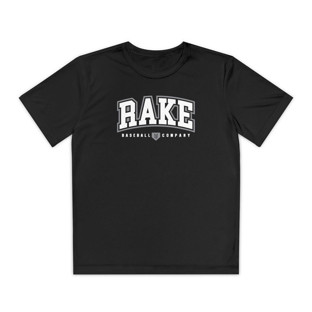 Kids Rake Collegiate Dry Fit Tee - Rake Baseball Company - RAKE BASEBALL | BASEBALL T-SHIRT | BASEBALL CLOTHING | GOOD VIBES ONLY