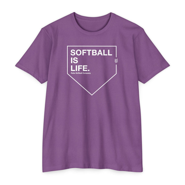 Softball Is Life Tee - Rake Baseball Company - RAKE BASEBALL | BASEBALL T-SHIRT | BASEBALL CLOTHING | GOOD VIBES ONLY
