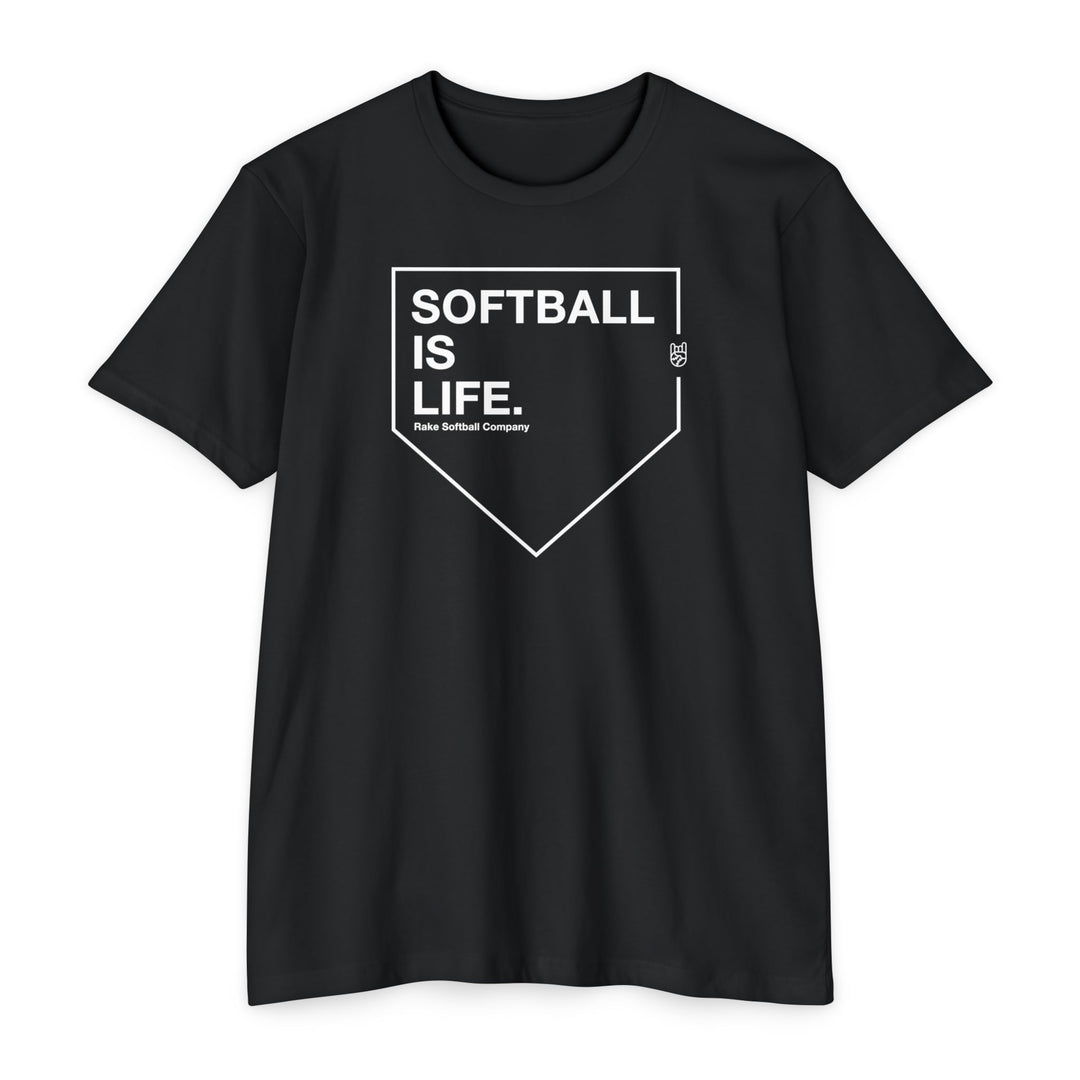 Softball Is Life Tee - Rake Baseball Company - RAKE BASEBALL | BASEBALL T-SHIRT | BASEBALL CLOTHING | GOOD VIBES ONLY