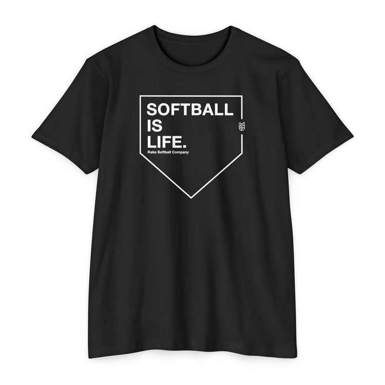 Softball Is Life Tee - Rake Baseball Company - RAKE BASEBALL | BASEBALL T-SHIRT | BASEBALL CLOTHING | GOOD VIBES ONLY
