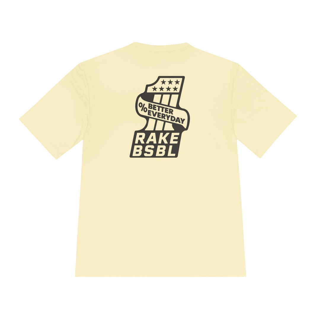 One Percent Better Dry Fit Tee - Rake Baseball Company - RAKE BASEBALL | BASEBALL T-SHIRT | BASEBALL CLOTHING | GOOD VIBES ONLY