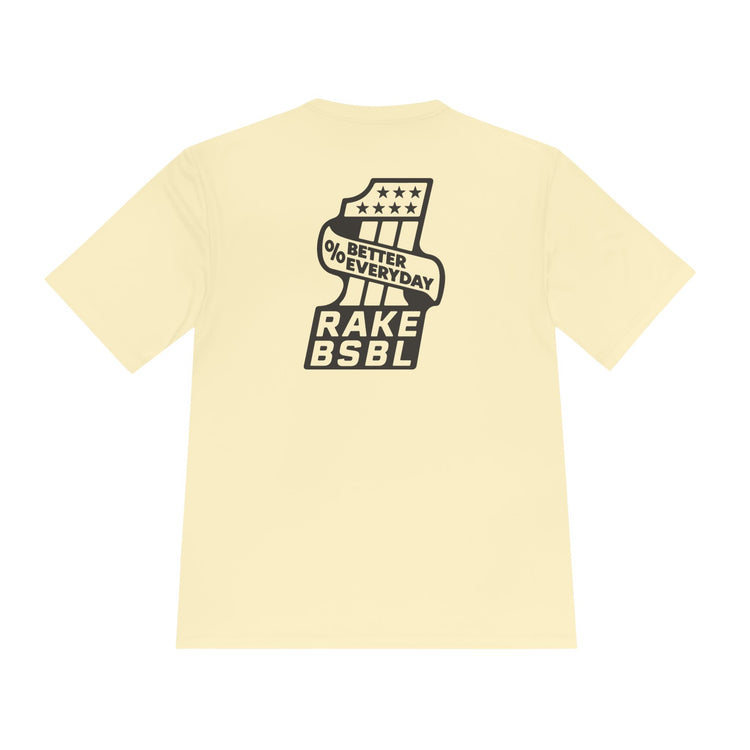 One Percent Better Dry Fit Tee - Rake Baseball Company - RAKE BASEBALL | BASEBALL T-SHIRT | BASEBALL CLOTHING | GOOD VIBES ONLY
