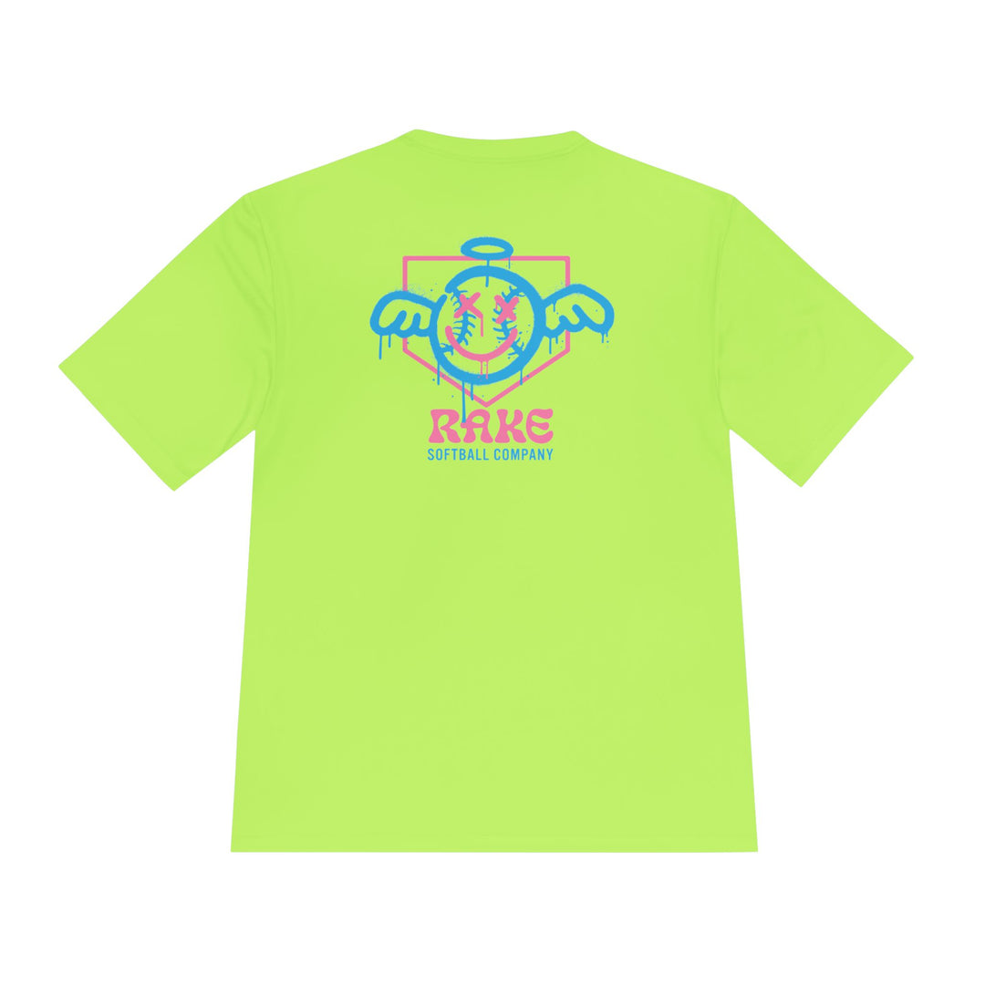 She Angel Drip Softball Dry Fit Tee - Rake Baseball Company - RAKE BASEBALL | BASEBALL T-SHIRT | BASEBALL CLOTHING | GOOD VIBES ONLY