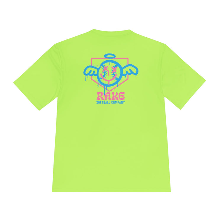 She Angel Drip Softball Dry Fit Tee - Rake Baseball Company - RAKE BASEBALL | BASEBALL T-SHIRT | BASEBALL CLOTHING | GOOD VIBES ONLY