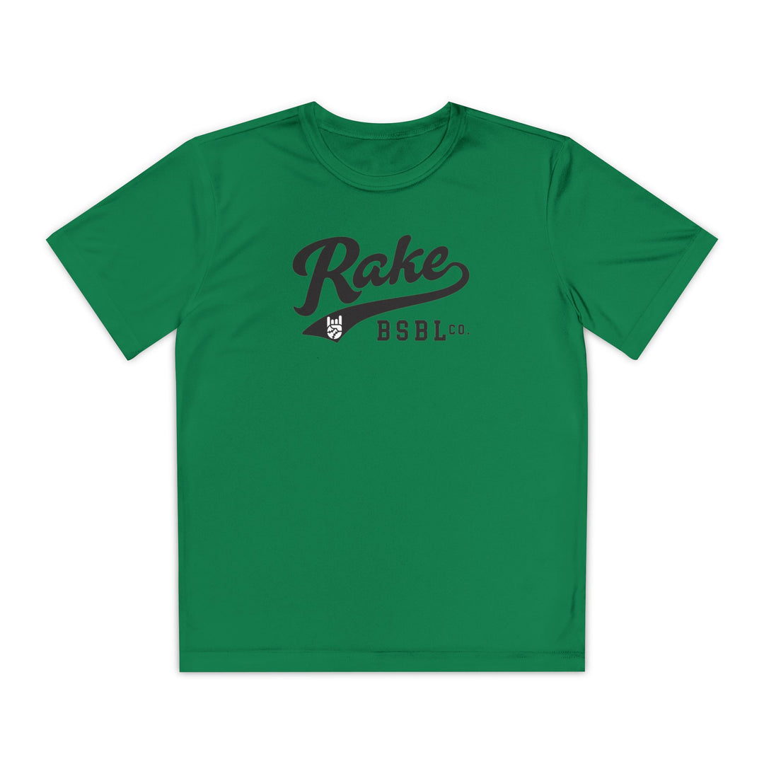 Kids Rake Script Dry Fit Tee - Rake Baseball Company - RAKE BASEBALL | BASEBALL T-SHIRT | BASEBALL CLOTHING | GOOD VIBES ONLY