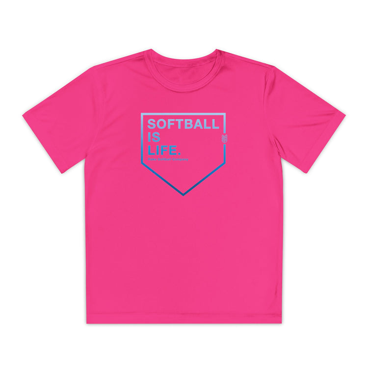 Kids Softball Is Life Dry Fit Tee - Rake Baseball Company - RAKE BASEBALL | BASEBALL T-SHIRT | BASEBALL CLOTHING | GOOD VIBES ONLY
