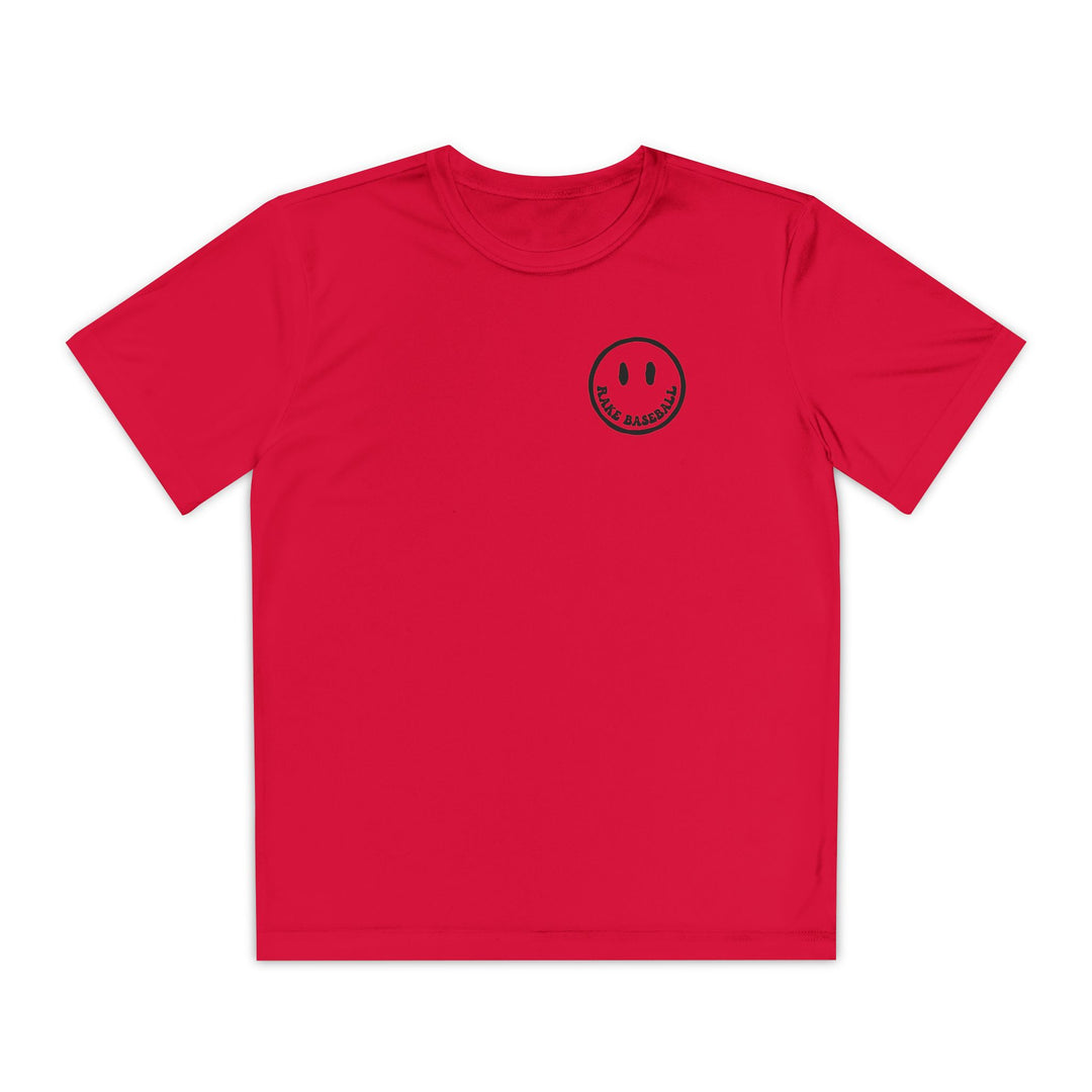 Kids Rake Smile Dry Fit Tee - Rake Baseball Company - RAKE BASEBALL | BASEBALL T-SHIRT | BASEBALL CLOTHING | GOOD VIBES ONLY