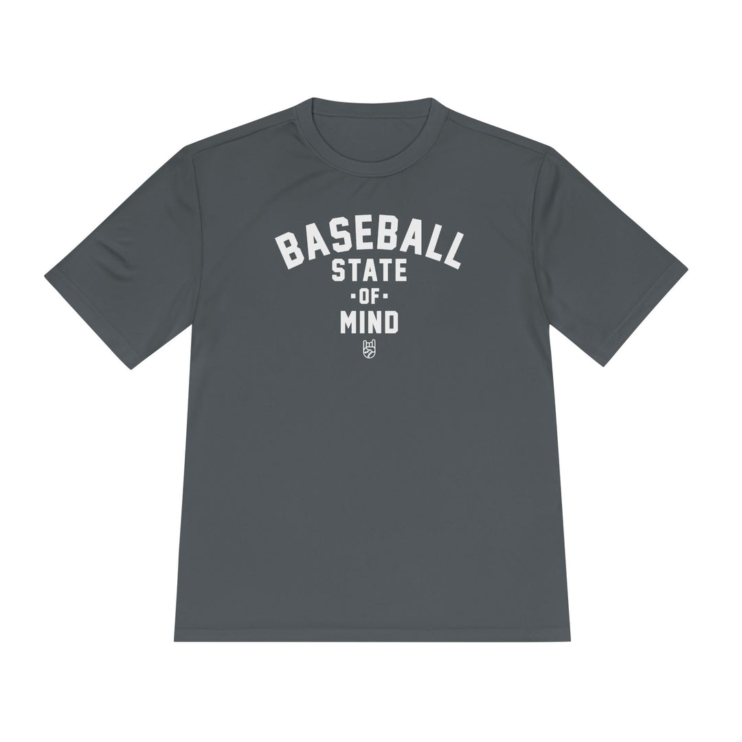 Baseball State Of Mind Dry Fit Tee - Rake Baseball Company - RAKE BASEBALL | BASEBALL T-SHIRT | BASEBALL CLOTHING | GOOD VIBES ONLY