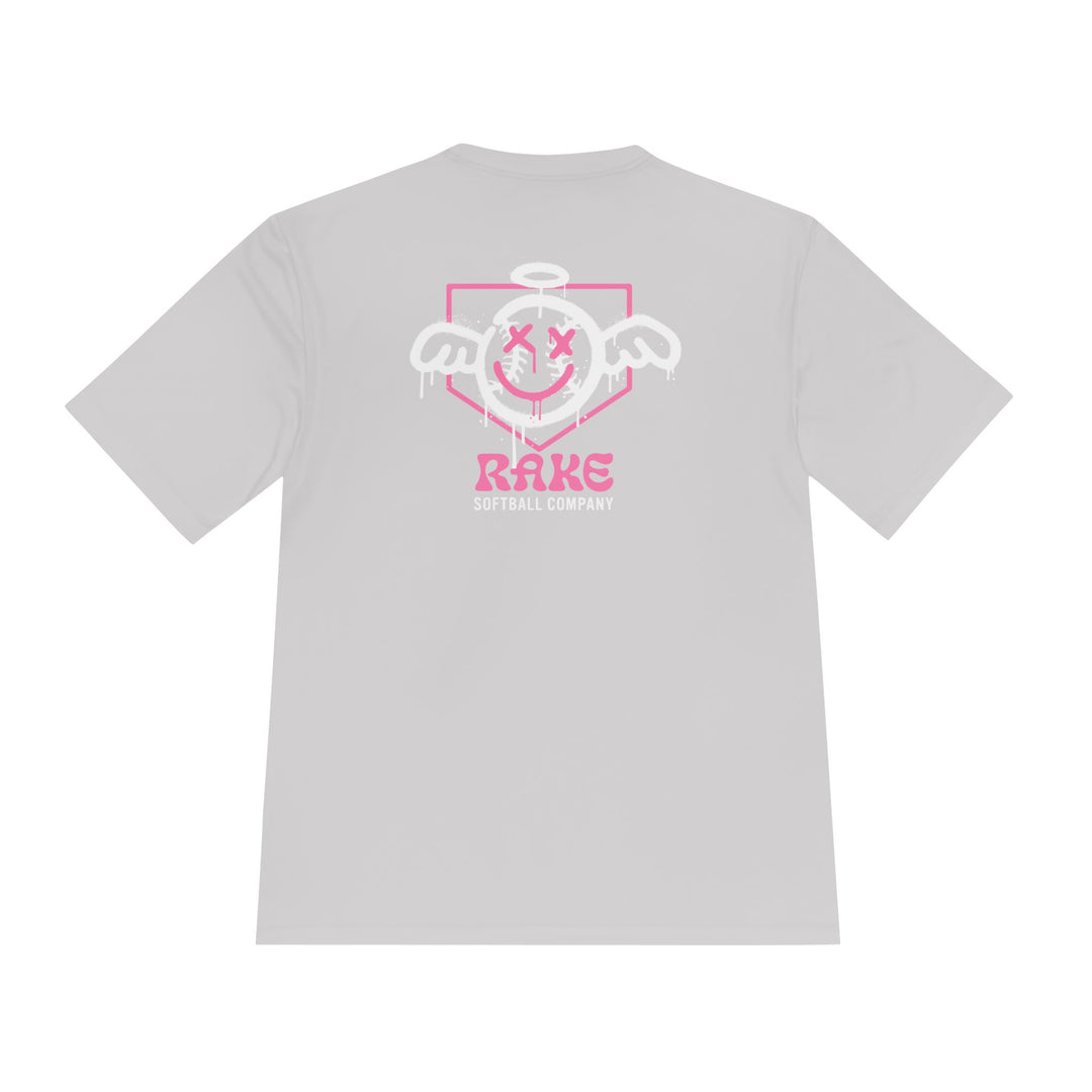 She Angel Drip Softball Dry Fit Tee - Rake Baseball Company - RAKE BASEBALL | BASEBALL T-SHIRT | BASEBALL CLOTHING | GOOD VIBES ONLY