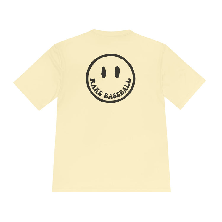 Rake Smile Dry Fit Tee - Rake Baseball Company - RAKE BASEBALL | BASEBALL T-SHIRT | BASEBALL CLOTHING | GOOD VIBES ONLY