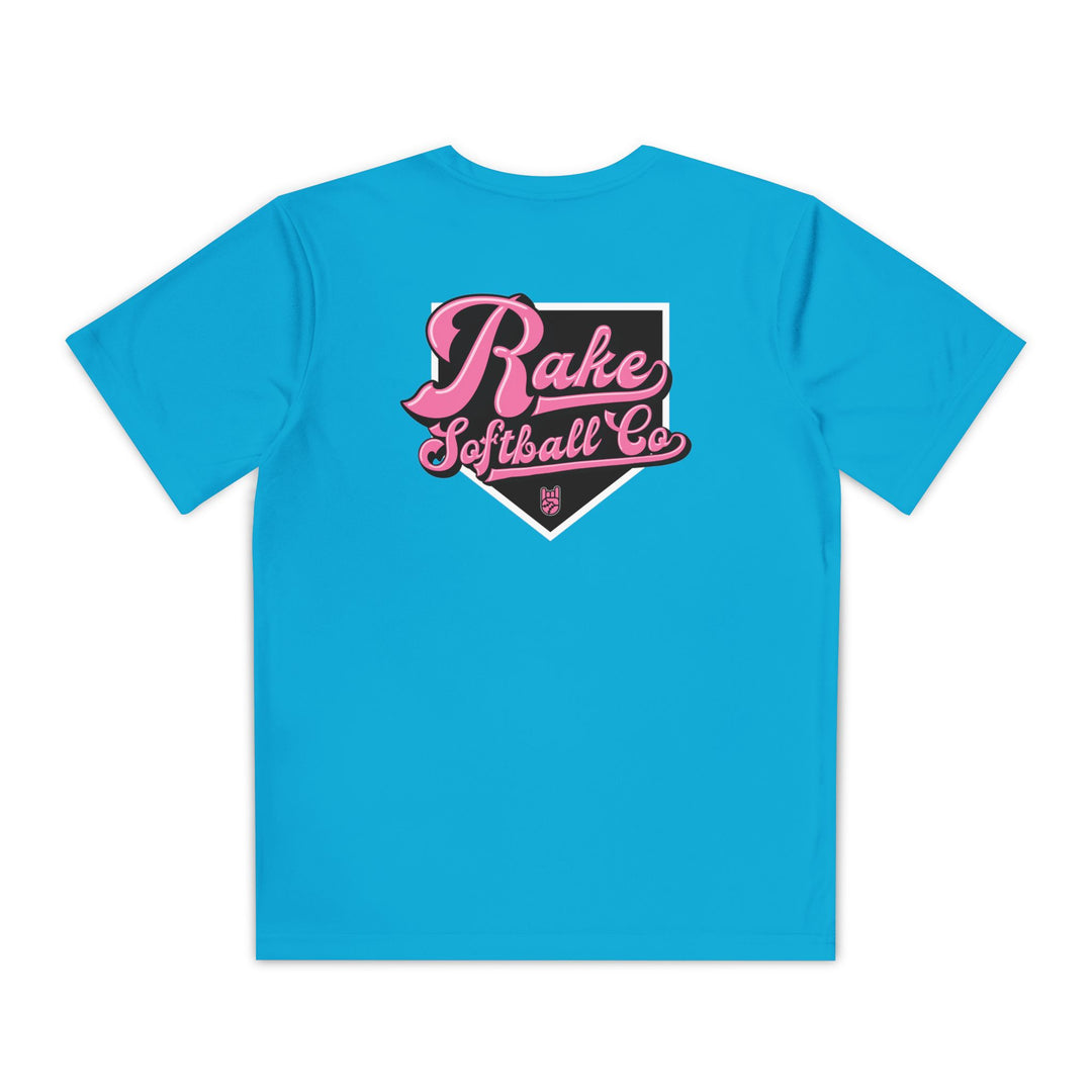 Kids Rake Softball Co. Dry Fit Tee - Rake Baseball Company - RAKE BASEBALL | BASEBALL T-SHIRT | BASEBALL CLOTHING | GOOD VIBES ONLY