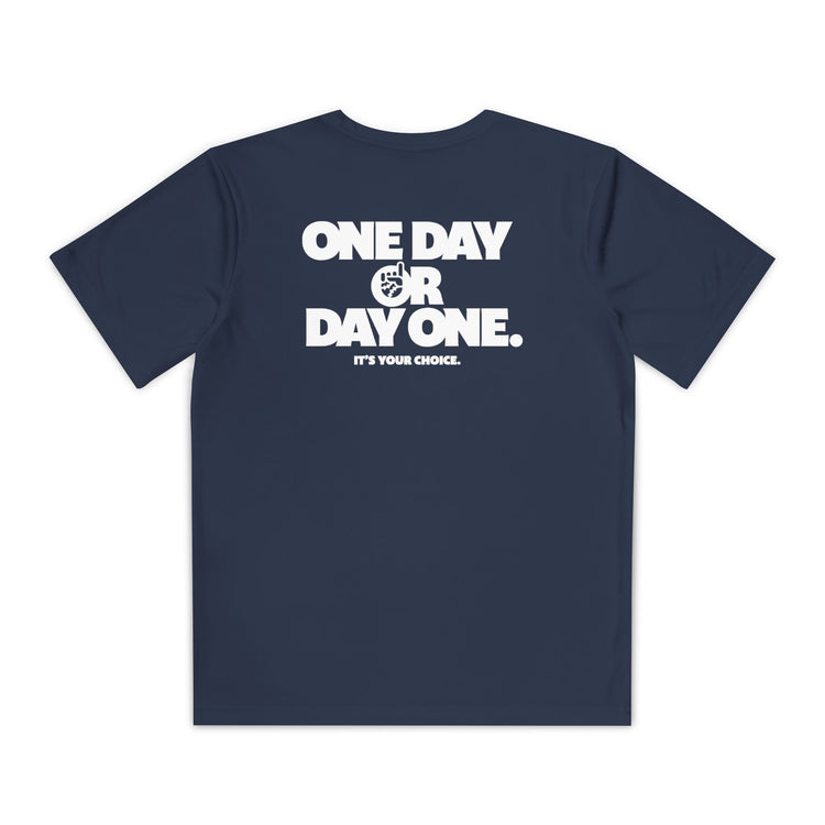 Kids One Day or Day One Dry Fit Tee - Rake Baseball Company - RAKE BASEBALL | BASEBALL T-SHIRT | BASEBALL CLOTHING | GOOD VIBES ONLY
