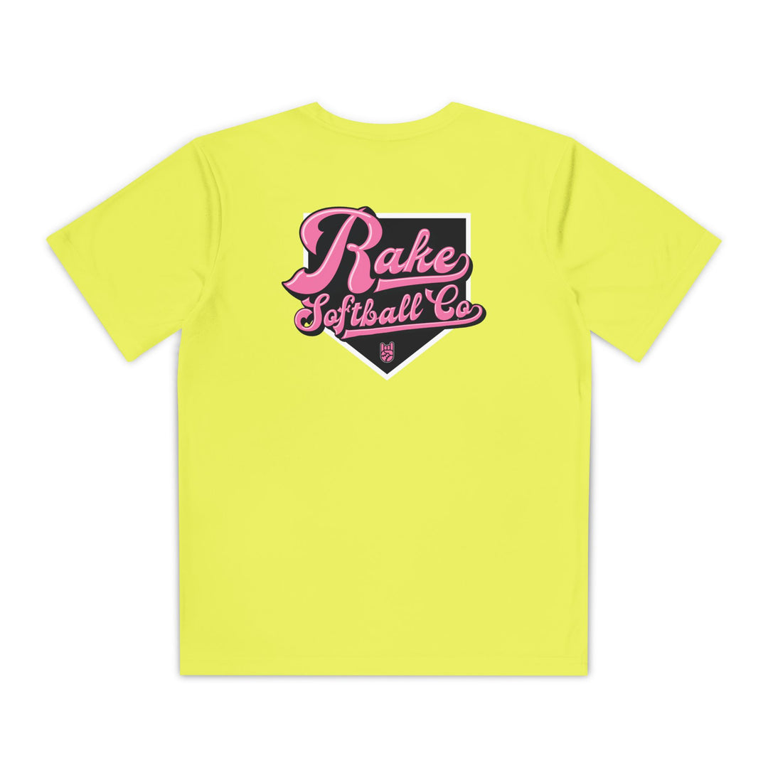 Kids Rake Softball Co. Dry Fit Tee - Rake Baseball Company - RAKE BASEBALL | BASEBALL T-SHIRT | BASEBALL CLOTHING | GOOD VIBES ONLY