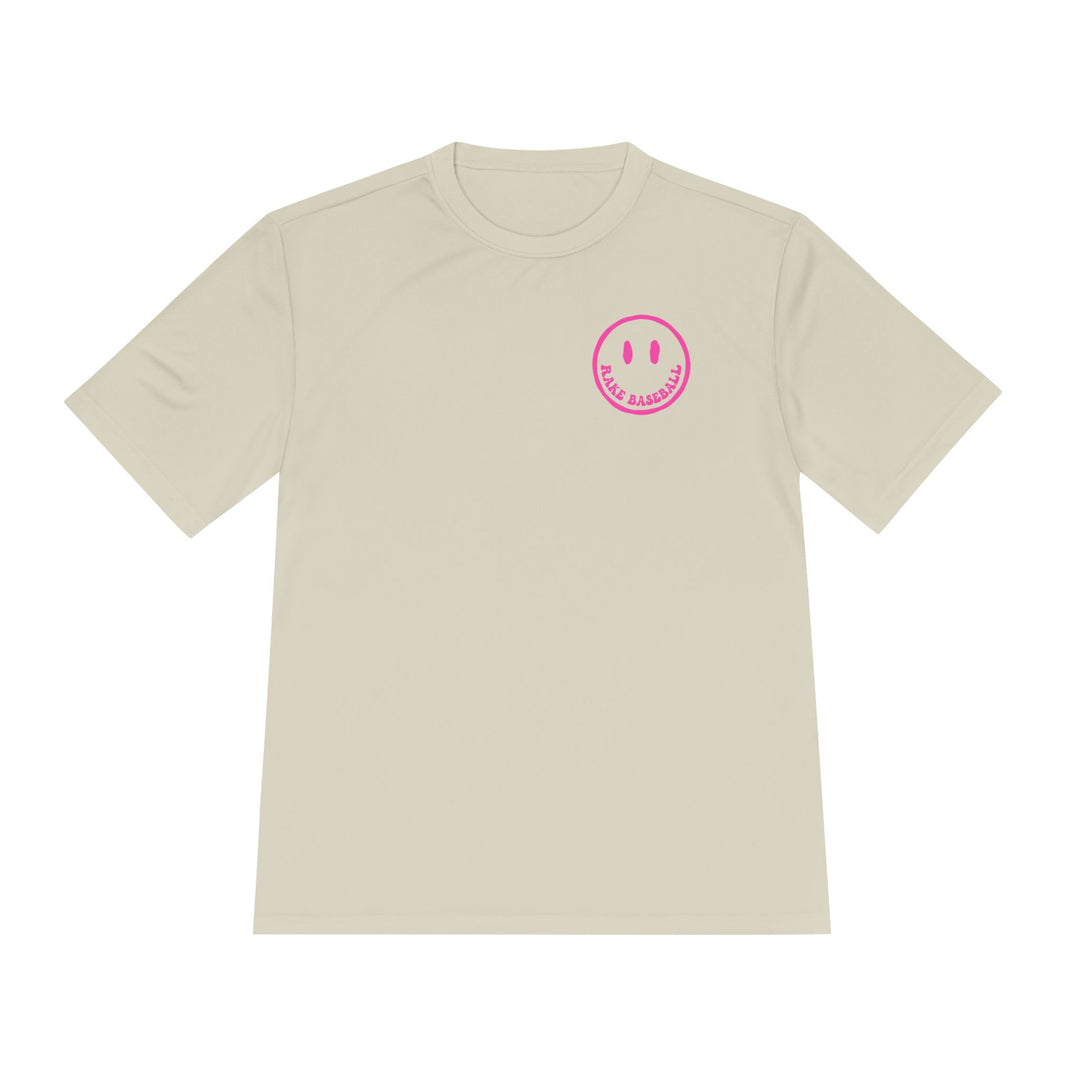 Rake Smile Dry Fit Tee - Rake Baseball Company - RAKE BASEBALL | BASEBALL T-SHIRT | BASEBALL CLOTHING | GOOD VIBES ONLY