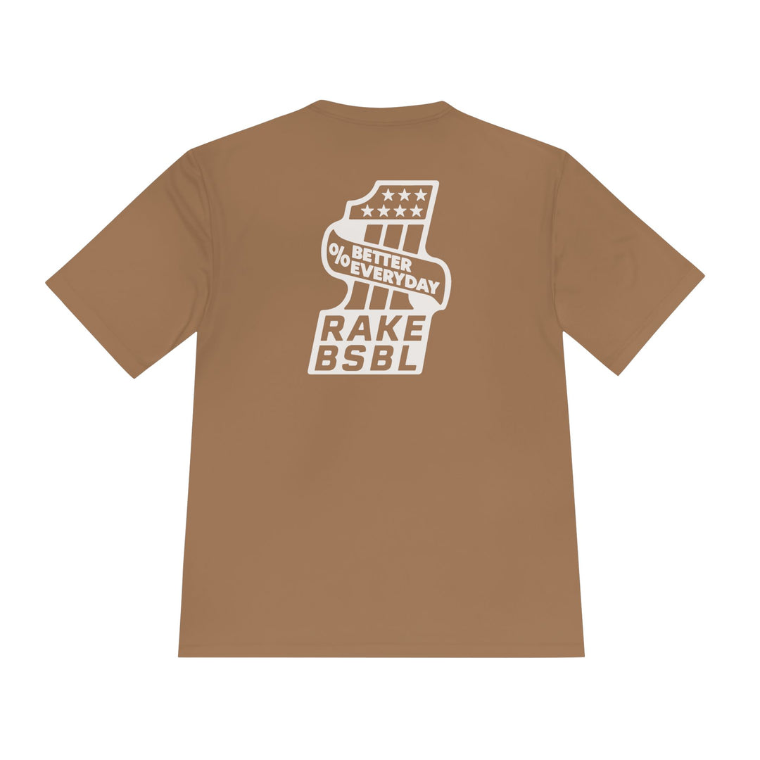 One Percent Better Dry Fit Tee - Rake Baseball Company - RAKE BASEBALL | BASEBALL T-SHIRT | BASEBALL CLOTHING | GOOD VIBES ONLY