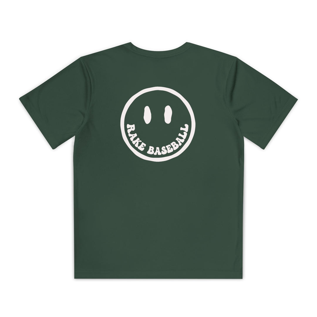 Kids Rake Smile Dry Fit Tee - Rake Baseball Company - RAKE BASEBALL | BASEBALL T-SHIRT | BASEBALL CLOTHING | GOOD VIBES ONLY