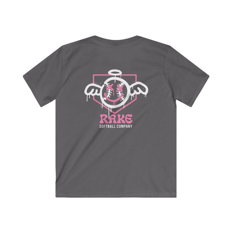 Kids She Angel Drip Softball Tee - Rake Baseball Company - RAKE BASEBALL | BASEBALL T-SHIRT | BASEBALL CLOTHING | GOOD VIBES ONLY