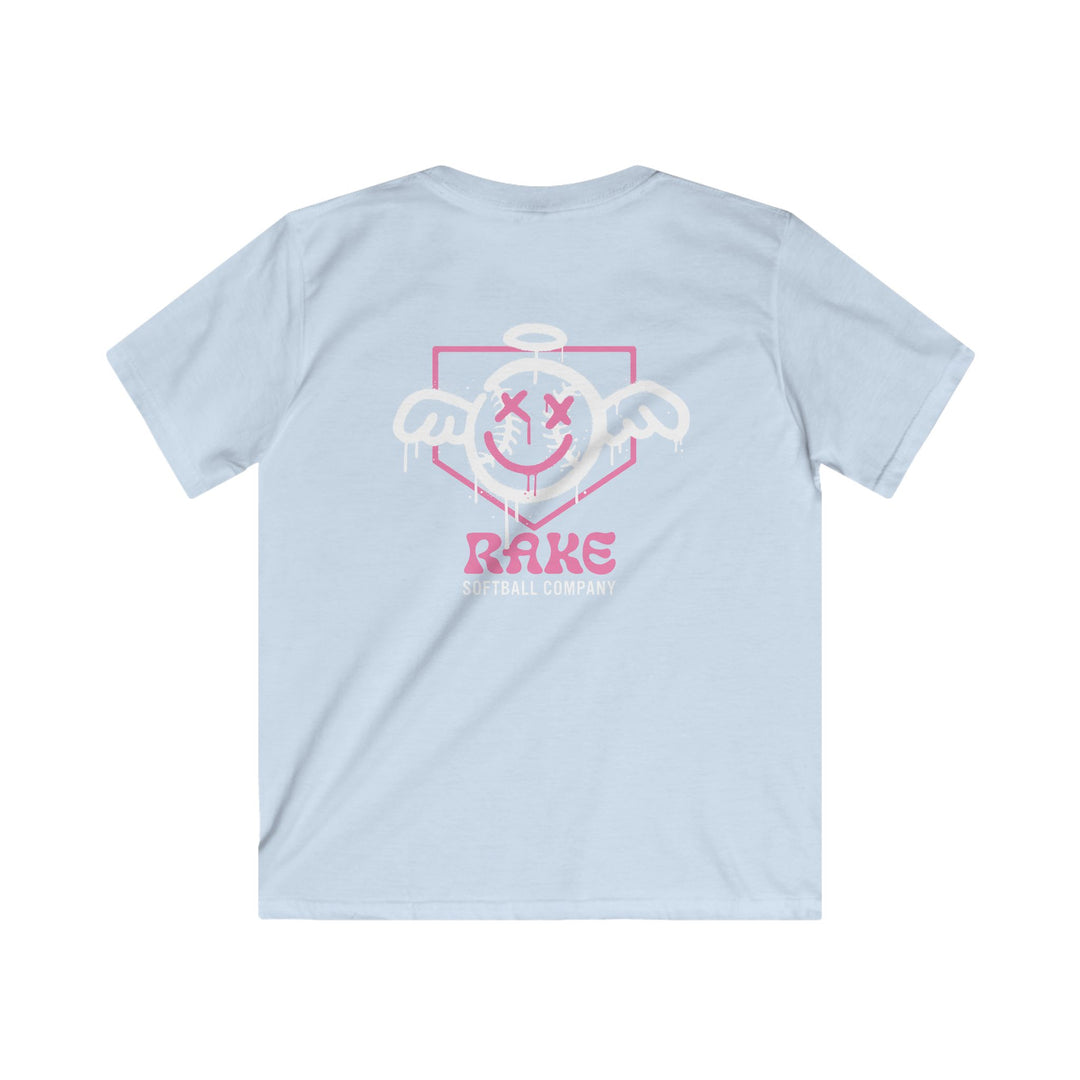 Kids She Angel Drip Softball Tee - Rake Baseball Company - RAKE BASEBALL | BASEBALL T-SHIRT | BASEBALL CLOTHING | GOOD VIBES ONLY