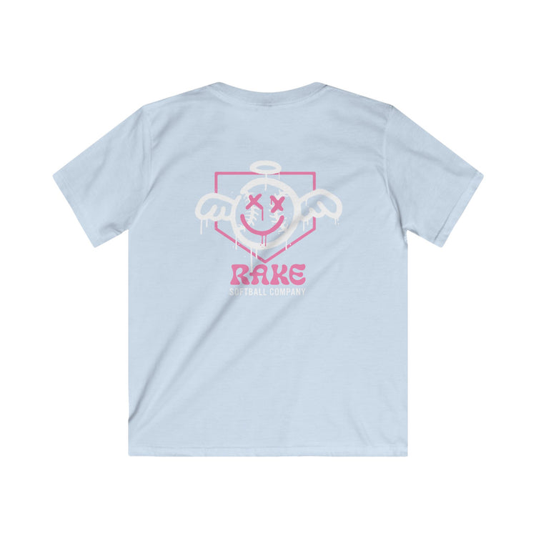 Kids She Angel Drip Softball Tee - Rake Baseball Company - RAKE BASEBALL | BASEBALL T-SHIRT | BASEBALL CLOTHING | GOOD VIBES ONLY