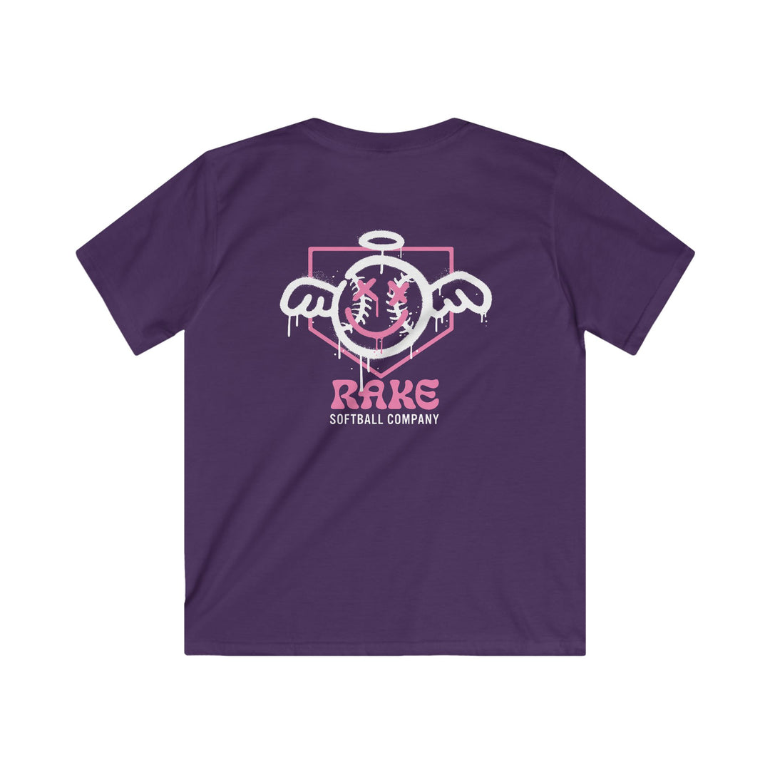 Kids She Angel Drip Softball Tee - Rake Baseball Company - RAKE BASEBALL | BASEBALL T-SHIRT | BASEBALL CLOTHING | GOOD VIBES ONLY