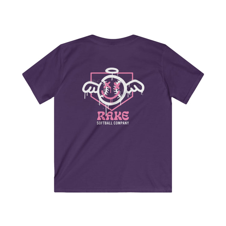 Kids She Angel Drip Softball Tee - Rake Baseball Company - RAKE BASEBALL | BASEBALL T-SHIRT | BASEBALL CLOTHING | GOOD VIBES ONLY