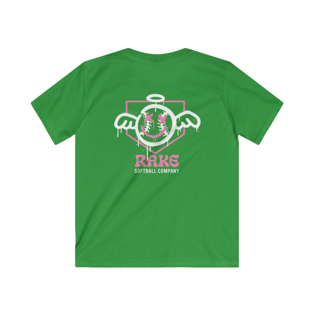 Kids She Angel Drip Softball Tee - Rake Baseball Company - RAKE BASEBALL | BASEBALL T-SHIRT | BASEBALL CLOTHING | GOOD VIBES ONLY