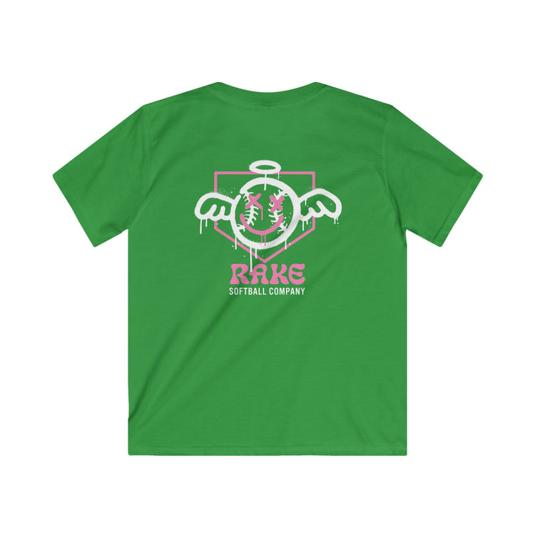 Kids She Angel Drip Softball Tee - Rake Baseball Company - RAKE BASEBALL | BASEBALL T-SHIRT | BASEBALL CLOTHING | GOOD VIBES ONLY