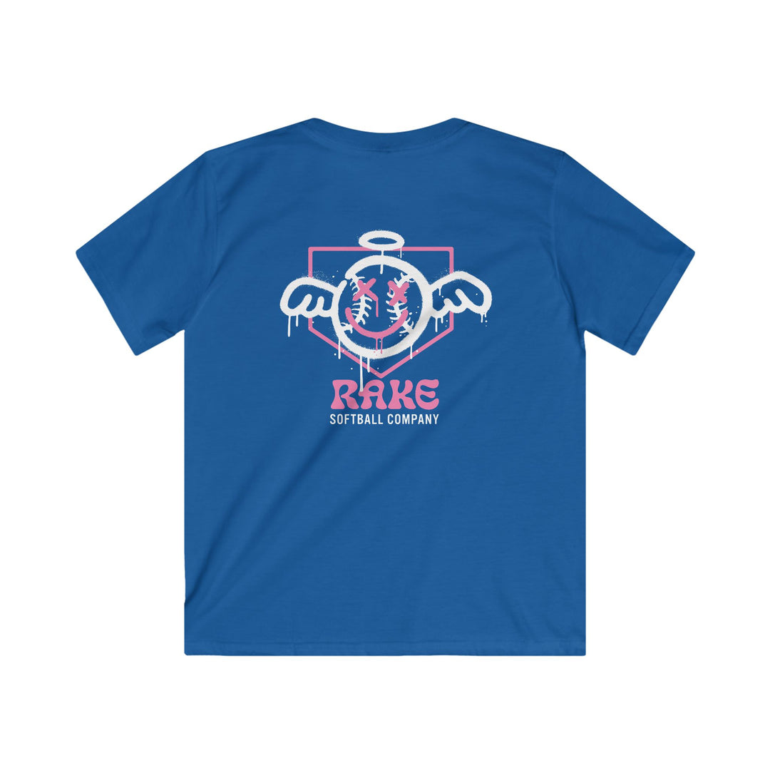 Kids She Angel Drip Softball Tee - Rake Baseball Company - RAKE BASEBALL | BASEBALL T-SHIRT | BASEBALL CLOTHING | GOOD VIBES ONLY
