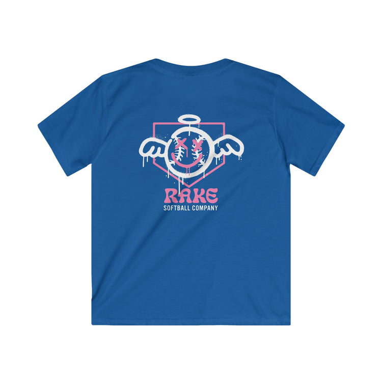 Kids She Angel Drip Softball Tee - Rake Baseball Company - RAKE BASEBALL | BASEBALL T-SHIRT | BASEBALL CLOTHING | GOOD VIBES ONLY