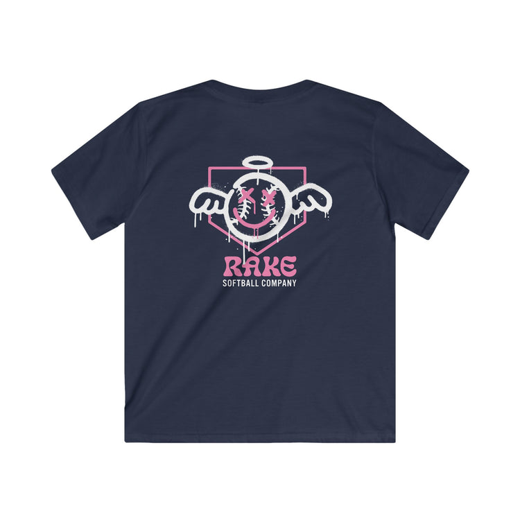Kids She Angel Drip Softball Tee - Rake Baseball Company - RAKE BASEBALL | BASEBALL T-SHIRT | BASEBALL CLOTHING | GOOD VIBES ONLY
