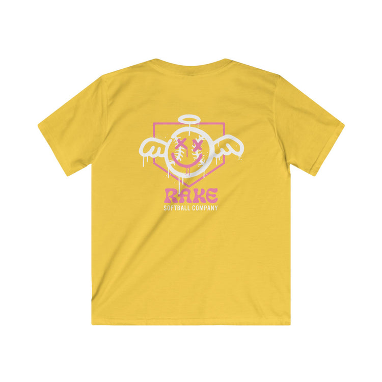 Kids She Angel Drip Softball Tee - Rake Baseball Company - RAKE BASEBALL | BASEBALL T-SHIRT | BASEBALL CLOTHING | GOOD VIBES ONLY