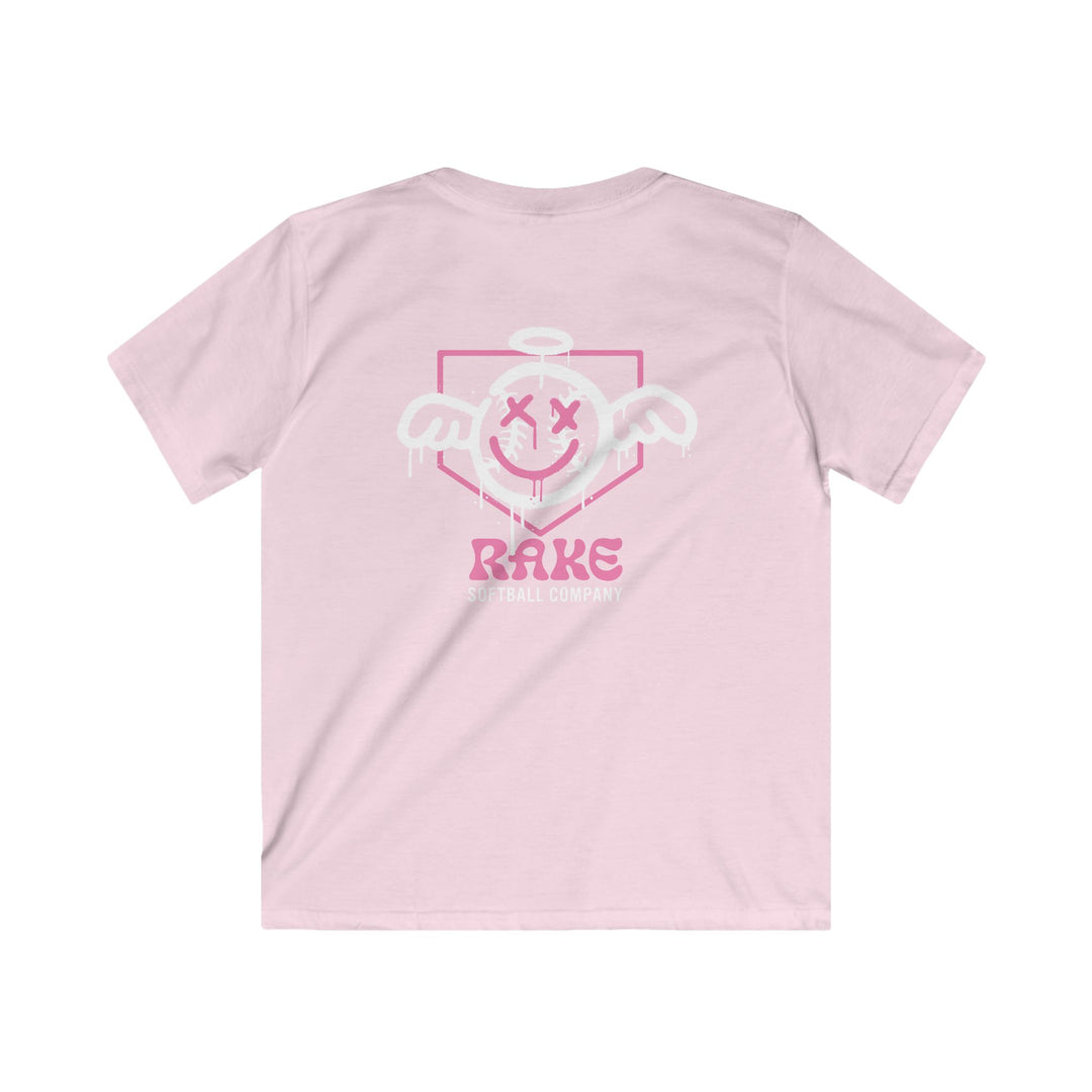 Kids She Angel Drip Softball Tee - Rake Baseball Company - RAKE BASEBALL | BASEBALL T-SHIRT | BASEBALL CLOTHING | GOOD VIBES ONLY