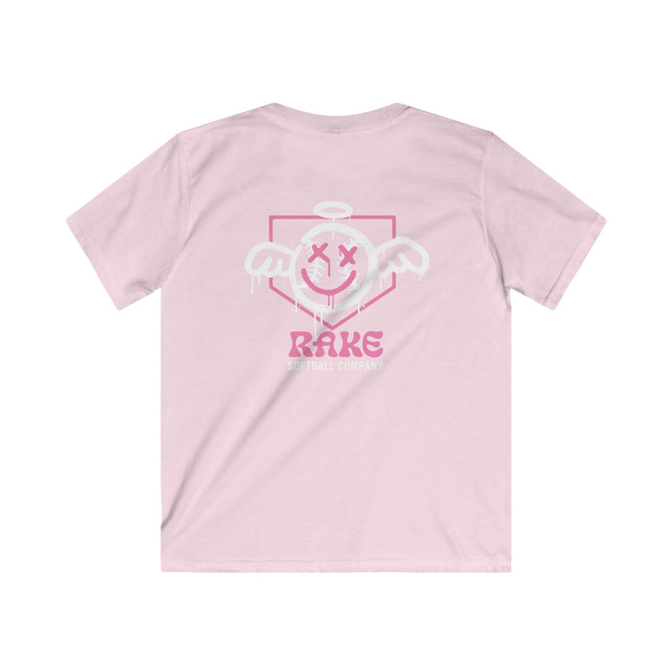 Kids She Angel Drip Softball Tee - Rake Baseball Company - RAKE BASEBALL | BASEBALL T-SHIRT | BASEBALL CLOTHING | GOOD VIBES ONLY
