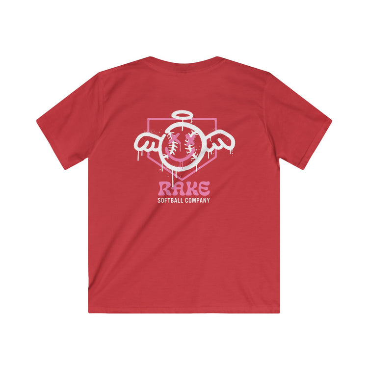 Kids She Angel Drip Softball Tee - Rake Baseball Company - RAKE BASEBALL | BASEBALL T-SHIRT | BASEBALL CLOTHING | GOOD VIBES ONLY